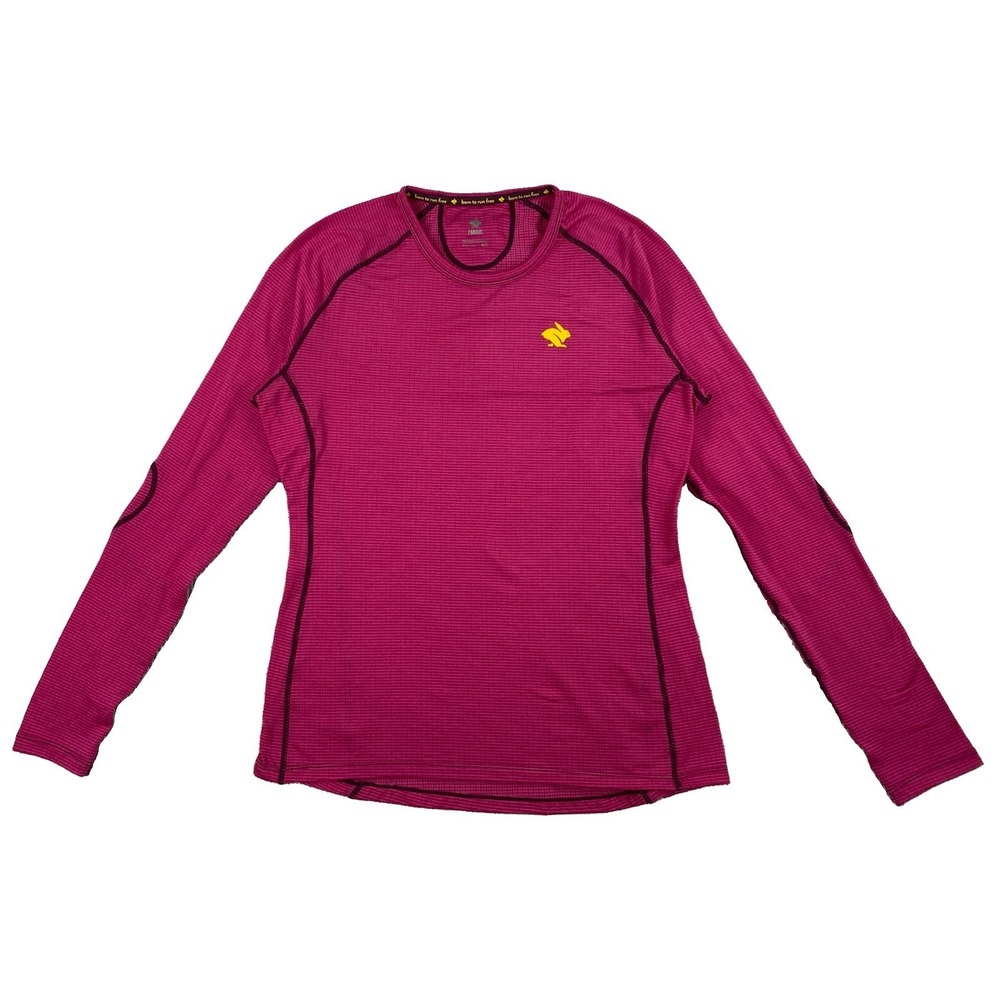Rabbit Running Layer One Long Sleeve Top Women's Medium Pink Micro Grid